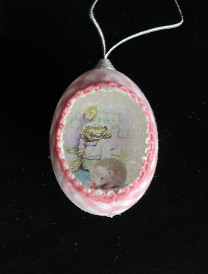 Beatrix potter Mrs. Tiggy Wiggle Christmas Real Egg  ornament