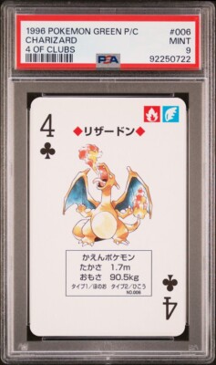 Charizard #006 Pokemon Card Playing Poker Green Back 4 Clubs