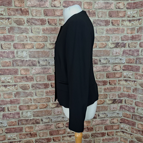 Basler Jacket Black Blazer UK 12 Fitted Long Sleeve Lined Button Up - New - Picture 8 of 15