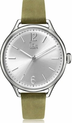 Ice-Watch ICE TIME 013070 Khaki Silver Small Uhr Damenuhr Lederband grün NEU K11 - Bild 1 von 3