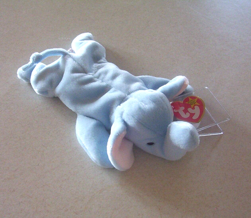Vintage Original TY Beanie Baby Pastell Blau "Peanut" Elefant PVC Pellets 1995 - Bild 3 von 9