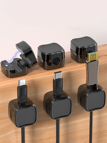 6 Pcs Magnetic Cable Clips Spring Cord Organizer Holder Desk Cord Holder - Afbeelding 23 van 24