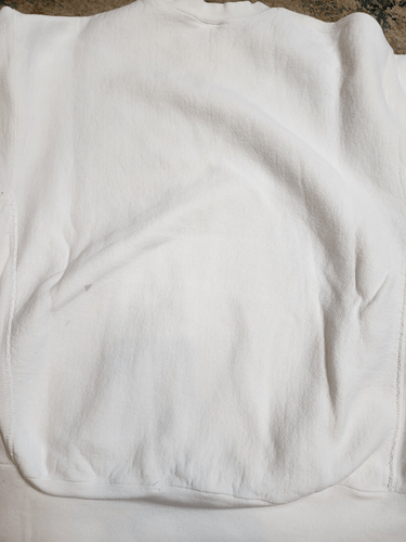Pullover girocollo felpa bianca vintage anni 90 tessuto rovesciato taglia XL bianco - Foto 7 di 9