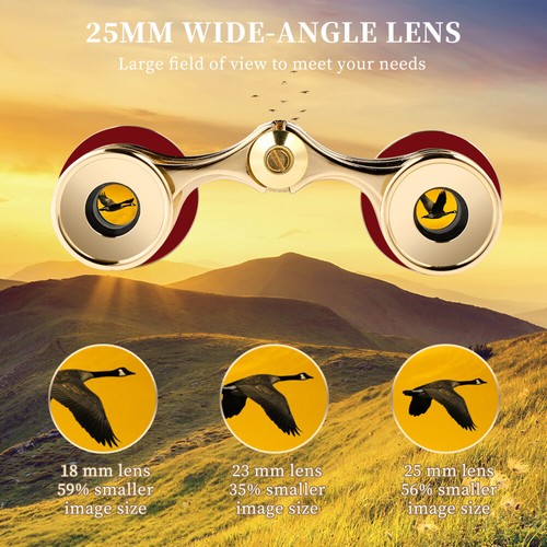 1 Set Opernglas, kompaktes Fernglas, kleine Teleskope, 3 x 25 Fernglas für die - Bild 5 von 11