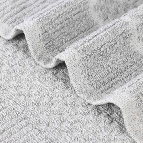 Naples Viscose Cotton Blend Textured Checkered and Ribbed Hand Towels, Set of 6 - Bild 44 von 45