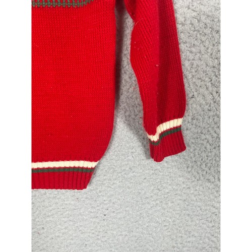 Vintage Bebe Red Pullover Sweater Houses Trees Baby Size 18M *Flaw - Picture 9 of 11