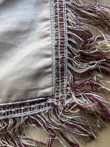 Silk Printed Souvenir Pillow Fringe Texas Horse Western Camp Wolters TX Vtg - Picture 11 of 13