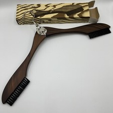 VTG Travel Wooden Folding Clothes Hanger With Brush Come in Original Box Japan