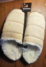 Sonoma Goods For Life  Faux Fur Slippers Ivory 7-8  30