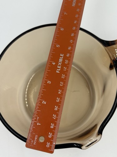 Vintage Vision Corning Pyrex bernsteinfarben SM Glaslippen Ausgießer Deckel 1L USA Soßenpfanne Topf - Bild 9 von 14