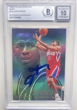 Allen Iverson Signed 1996-97 Flair Showcase Row 2 #3 Beckett Auto 10 Grade