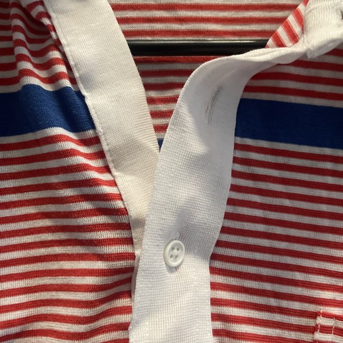 Vintage Fairway from Cluett 70s/80s Red Striped Casual Golf Polo Pocket Shirt XL - Picture 6 of 11