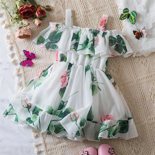 2-6 Years Toddler Kids Birthday Party A-line Print Dress Floral Princess Clothes - Picture 22 of 32