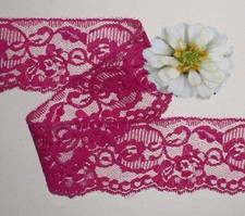 Floral Fuchsia Lace Trim 12 - 24 Yards x 2-1/2" Scalloped H20EV CLOSEOUT