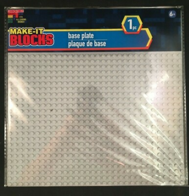 Make-It Blocks - Base Plate - Grey - 10'' Square - Leading Brand Compatible