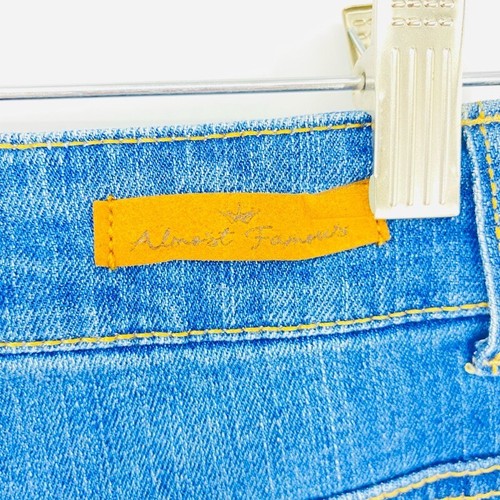 Almost Famous Womens Ankle Skinny Jeans Blue Distressed Stretch Juniors 3 New - Picture 7 of 8
