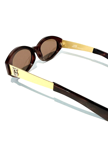 Vintage Gianni Versace Sunglasses 461A Brown And Gold New - Picture 4 of 5