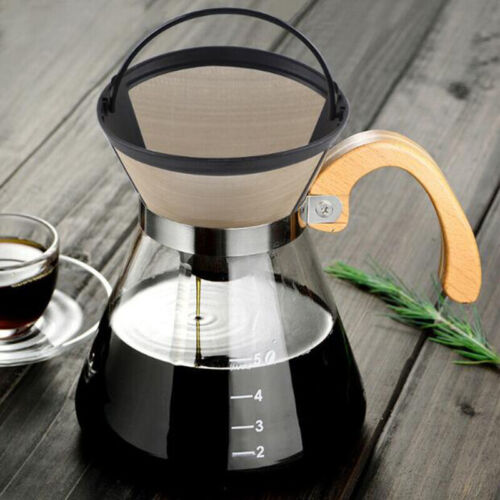 Wiederverwendbarer Goldton Permanent # 4 Kegelform Kaffeefilter Mesh Basket .dp - Bild 3 von 8