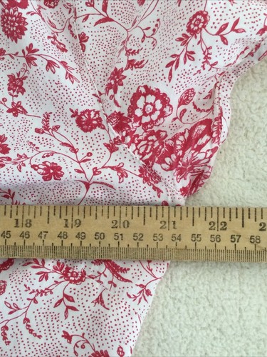 VTG HM LOGG Women Button Up Blouse Top Capped Sleeve Floral Red White Country 14 - Picture 8 of 11