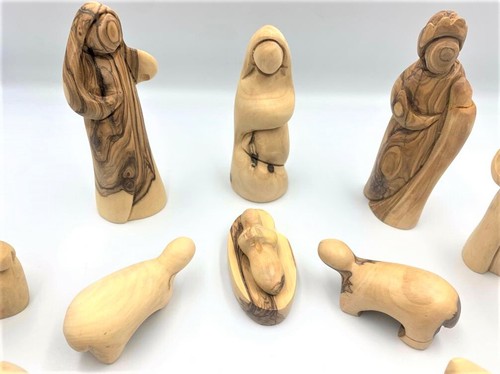 12 Figure Nativity Scene Hand Carved Olive wood Holy Family Statues Bethlehem - Picture 14 of 19