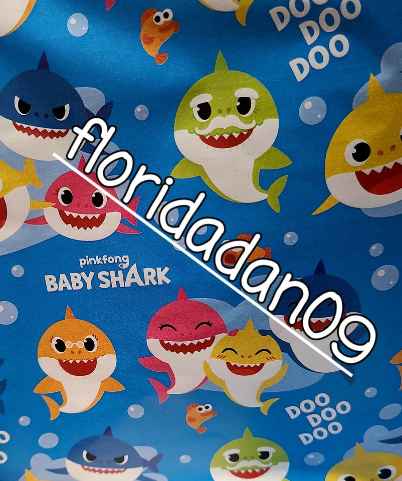 Papel de envolver regalo bebé tiburón, papel plano 60 pies cuadrados ver descripción Foto 2 de 2