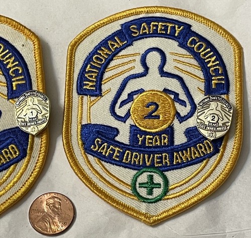 Lot Of National Safety Council Year 1 & 2 Safe Driver Award Patches & Pins - Picture 5 of 7