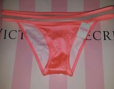 VIctorias Secret PINK mesh Mini bikini New size small bright peach