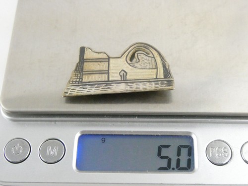 Broche prendedor antiguo de paisaje de diseño grabado en plata de ley sin marca 5 g 1,5 pulgadas - Imagen 6 de 13