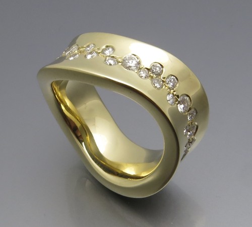 REIF-DESIGN - FEINSTER BRILLANT STERNENHIMMEL 'WELLE'  - 585 GOLD - ANGEBOT! - Picture 4 of 10