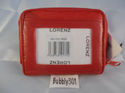VENDEDOR DEL REINO UNIDO Cartera compacta redonda con cremallera de cuero retazos negros Lorenz para mujer y mujer - Imagen 15 de 19