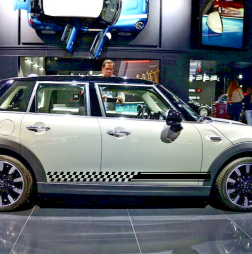 Pegatina de coche banderas de carreras a rayas 65"" para MINI vinilo panel de puerta inferior calcomanía ZC980 - Imagen 3 de 5