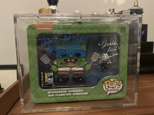 Funko POP! Spongebob Leonardo & Plankton Shredder TMNT Lunchbox SDCC 2014 LE1000