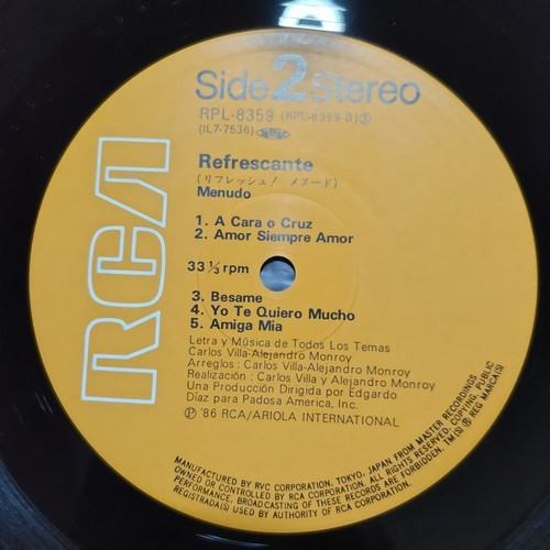 1LP MENUDO / REFRSCANTE... RPL-8359 JAPAN ISSUE OBI - Picture 8 of 8