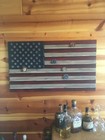 Antique Rustic Wooden American Flag Medium Dark Challenge Christmas Gift