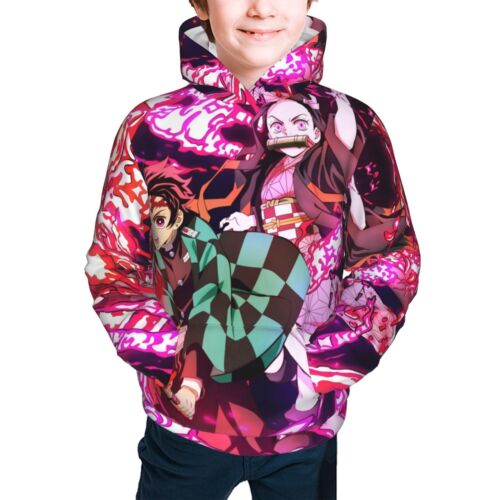 Demon Slayer Anime Hoodie Teens Boy Sweatshirt Pullover Long Sleeve Hoody Party - Picture 37 of 38