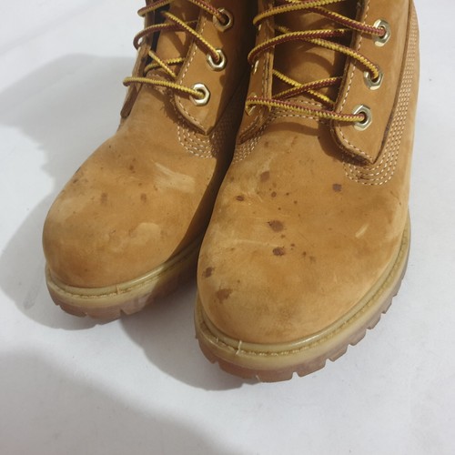 Timberland Boots Sz US6 W UK4 EU37 Brown Wheat Leather 6" Lace Up Comfort Womens - Picture 7 of 15