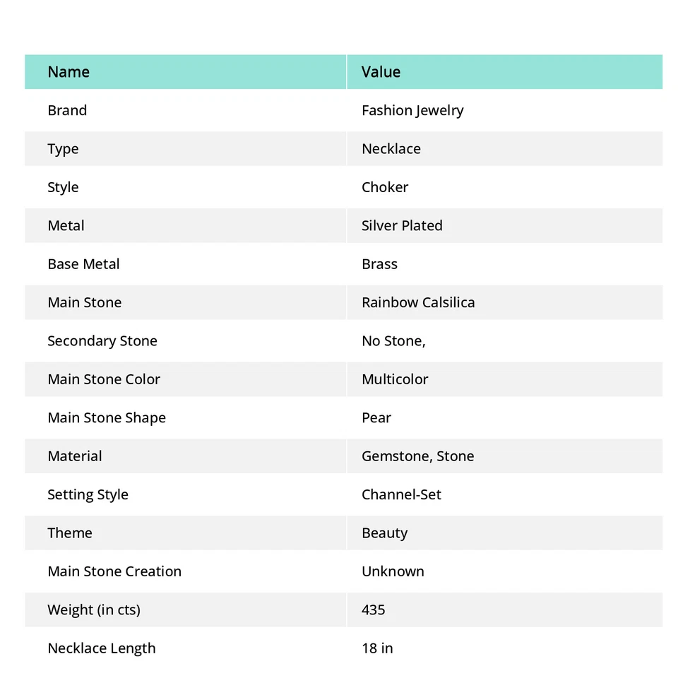 Collar de joyería de regalo hecho a mano con piedras preciosas de calsílice arco iris 18" SR 6924 Foto 3 de 4