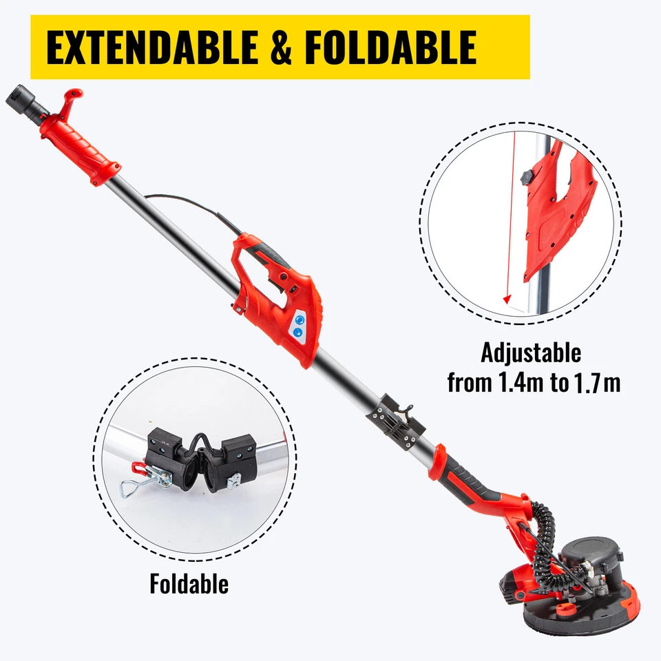 Lijadora de paneles de yeso Uimoso 9" 850W 6 velocidades variables lijadora plegable con bolsa de vacío Foto 4 de 4