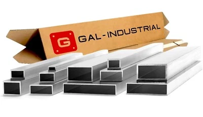 GAL INDUSTRIAL ALUMINIUM PROFIL RECHTECKROHR VIELE QUERSCHNITTE ZUSCHNITT NACH MASS 10cm-190cm