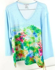 Rebecca Malone Petites Womens Polyester/Spandex Top PXL Nwt