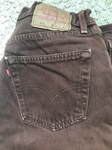 W 501 Homme 34 droite 32 L Jambe Taille Jeans avec Levi's bruns boutons qgwRUR