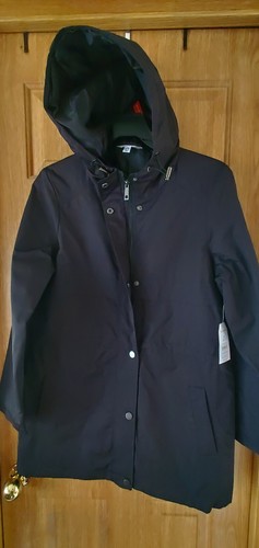Ladies Black Wind Resistant Hooded Rain Jackets. Sizes From Ex/Sm, Sm, Med. - Picture 3 of 3