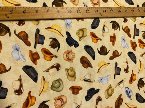 COWBOY COWGIRL COUNTRY SOUTHWEST TAN COTTON FABRIC FQ - Picture 5 of 6