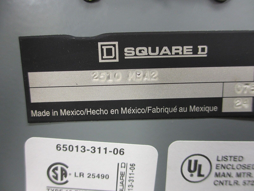 Square D 2510MBA2 *NUOVO* Interruttore Avviamento Manuale AC - Foto 13 di 13