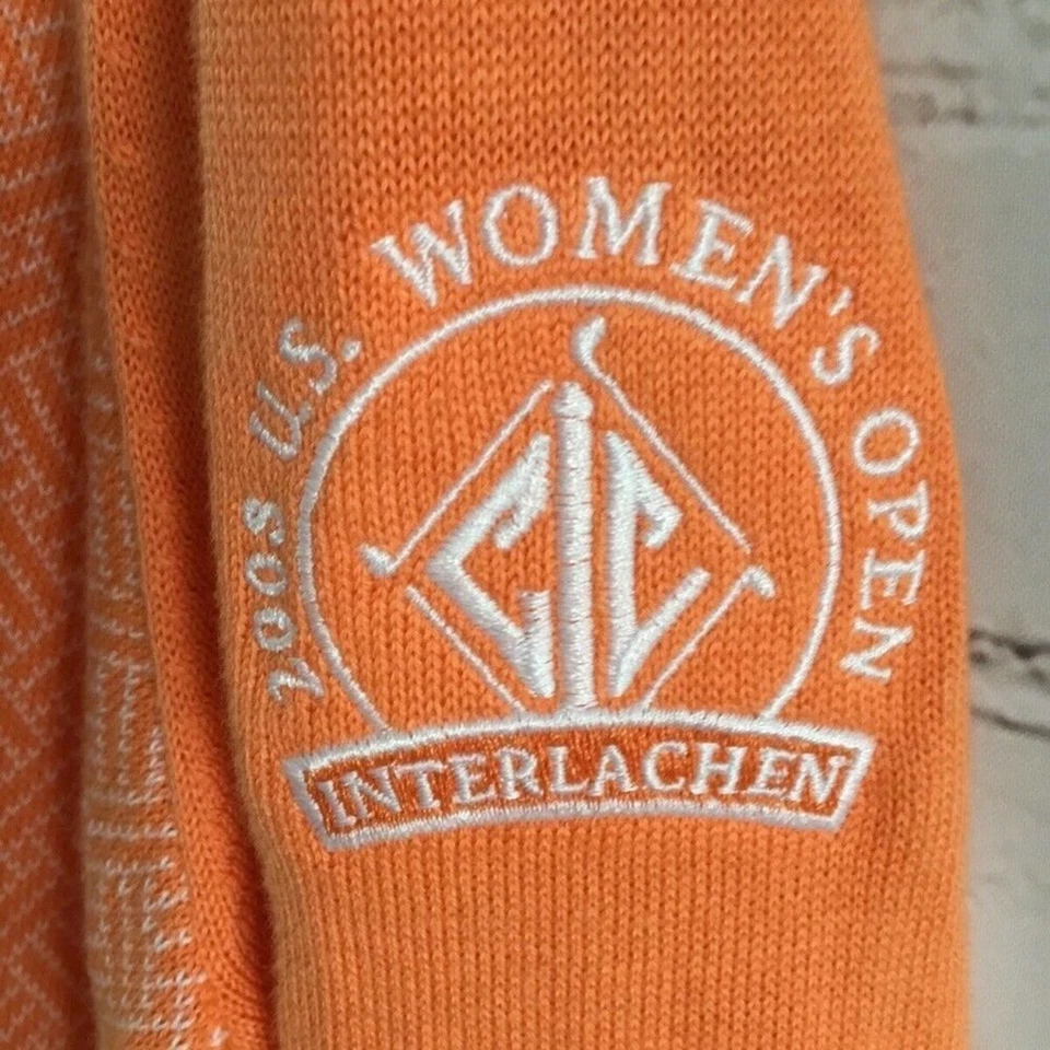 Suéter Pullover Cutter & Buck Para Mujer Talla XL Naranja Melocotón 100% Algodón Cuello en V Foto 3 de 4