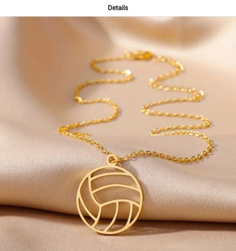 Unisex Edelstahl vergoldet Sport Stil ausgehöhlt Volleyball... - Bild 1 von 4