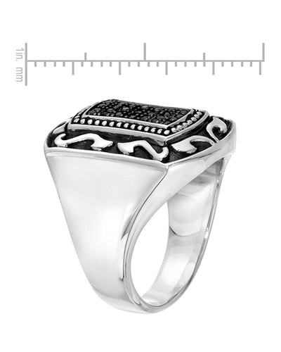 CURRENCY Men's Ring With Genuine Diamond in 925 Sterling silver Size 11 - Picture 2 of 2