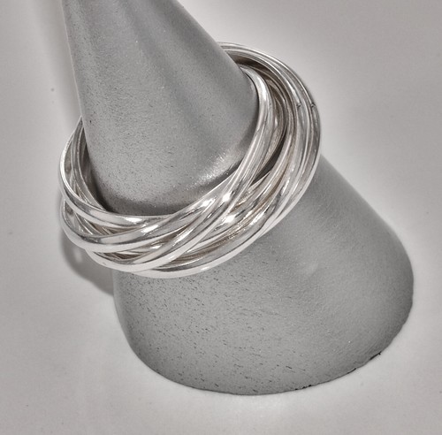 Sterling Silber 925 Siebenfach Ring Siebener beweglich 7 Ringe Wickelring 7x2 mm - Bild 4 von 11