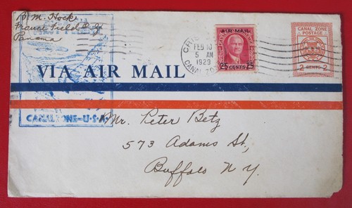1929 AIR MAIL COVER LETTER CHARLES LINDBERGH PAN AMERICAN TO MIAMI FRANCE FIELD - Bild 1 von 4