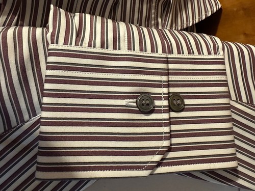 New PAL ZILERI Multi-Striped Spread Collar DRESS SHIRT 41/16 Made in Italy - Afbeelding 3 van 5